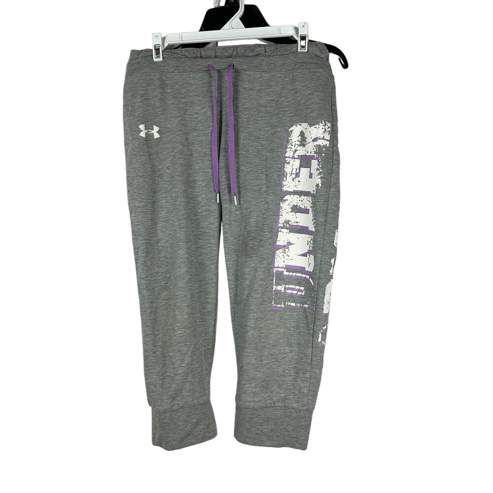 Under Armour Womens Gray Jogger Sweatpants Size S Cotton Blend